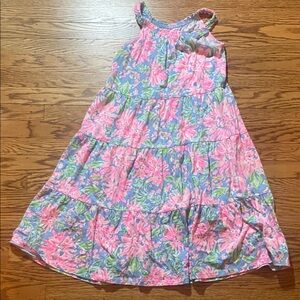 Lilly Pulitzer Floral Kids Dress in Pink and Blue